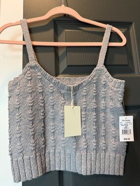 Textured Knit Cropped Tank Top